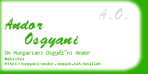 andor osgyani business card